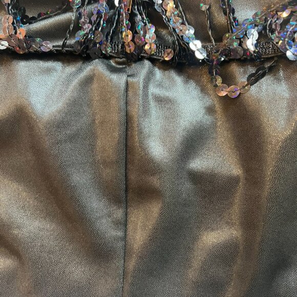 Black Sequin Faux Leather Mini Skirt- Size 4–6 - Picture 6 of 6